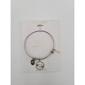 LA Rocks Footnotes Charm Bracelet Be Brave Follow Your Heart Silver Tone